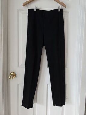 Ann Taylor Black Ankle Cropped Dress Pants With Ankle Zips Size S